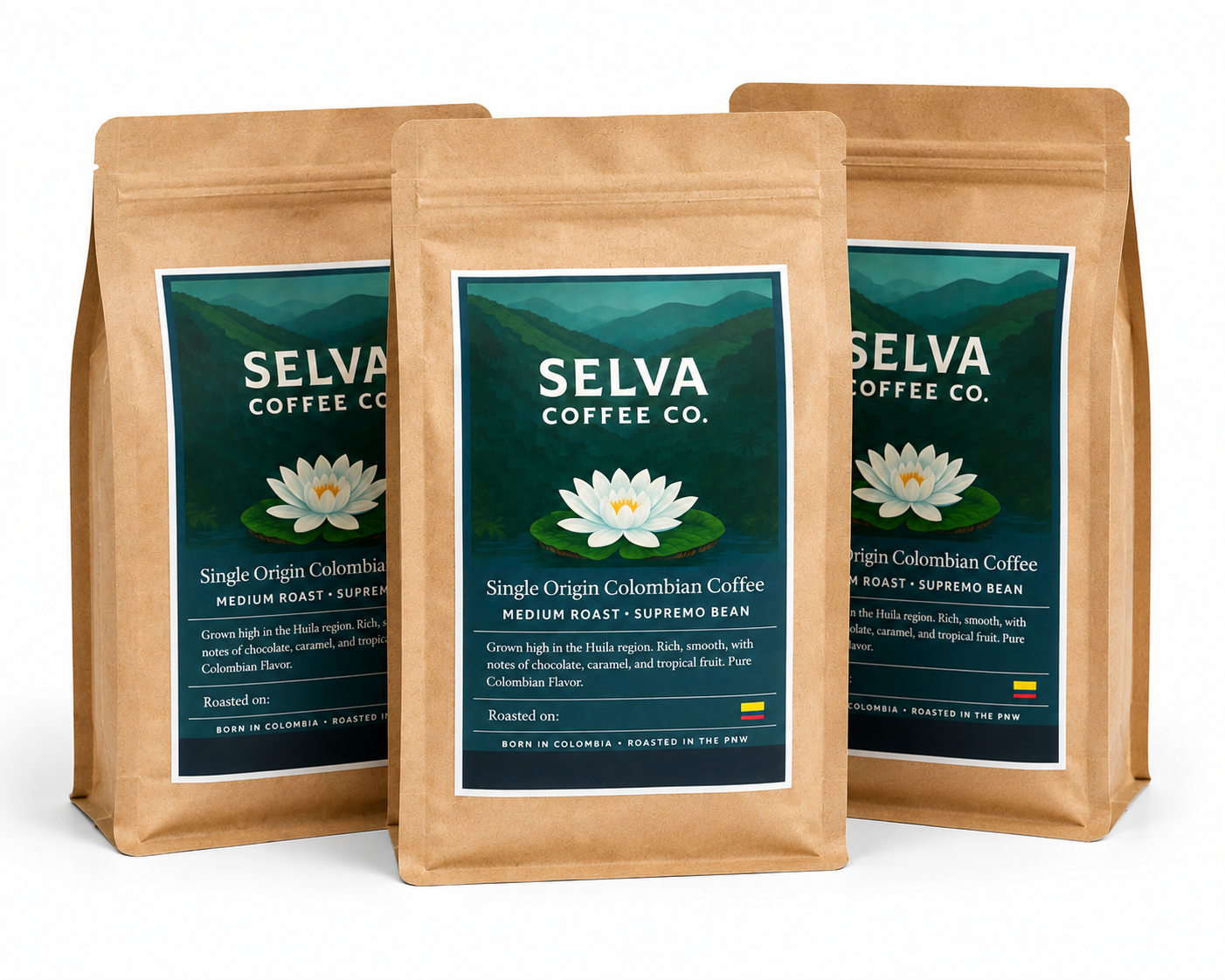 PREMIUM BUNDLE: 3 - 16oz Whole Bean - Medium Roast